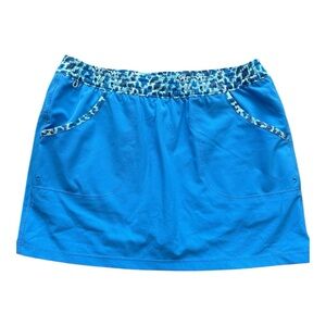 Columbia PFG Skort Blue Patterned Trim S